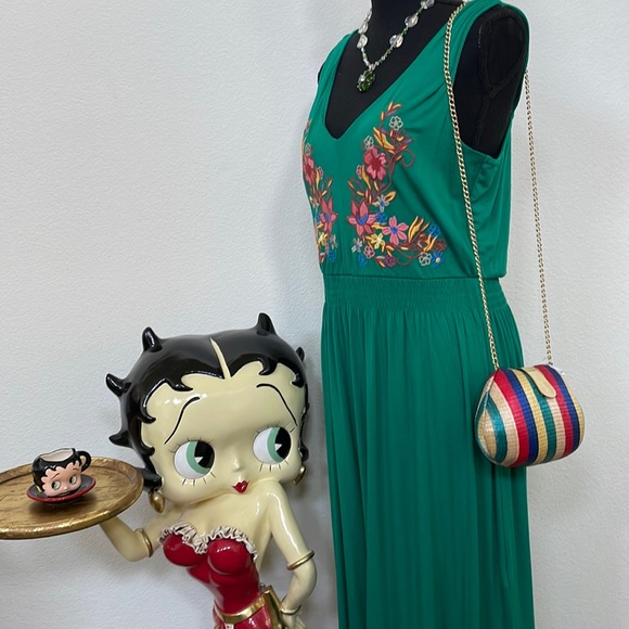 Bamboo Wicker Mini Clutch Shoulder Bag - Picture 2 of 8